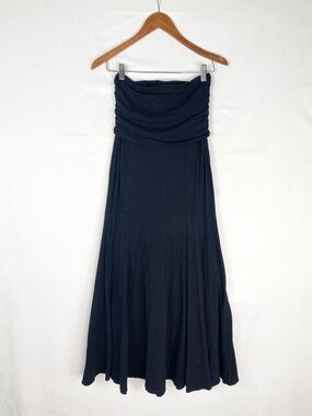 NEW Hard Tail Scrunch Waist Maxi Skirt Size XS Black Stretchy Foldover